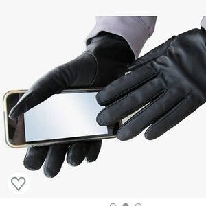 FOWNES black Touchpoint Leather Smart Gloves